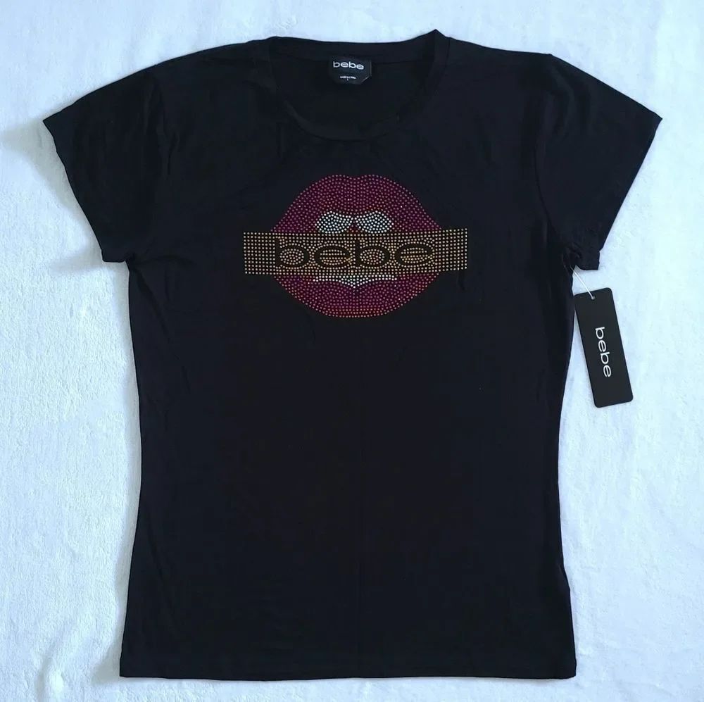 bebe Mouth👄 Grasping "bebe" Banner Top - NWT